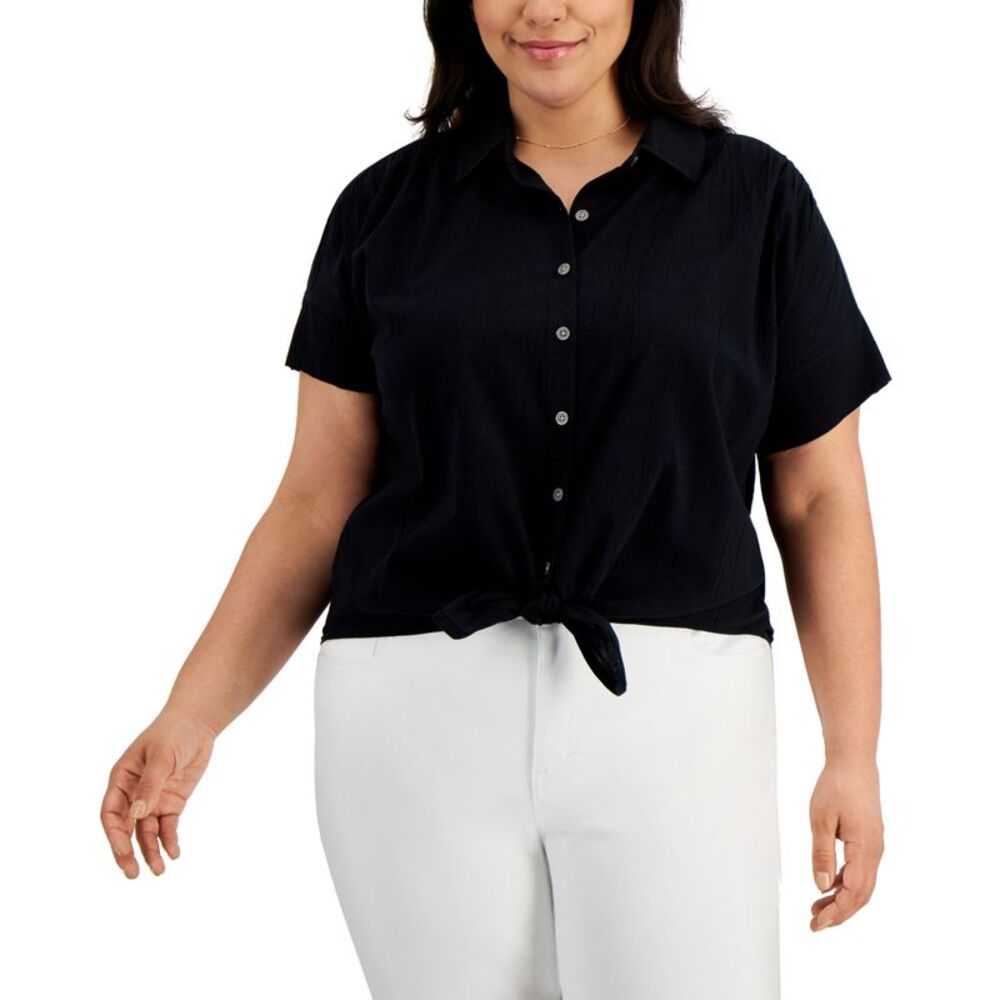Style & Co Plus Size Tie Hem Shirt